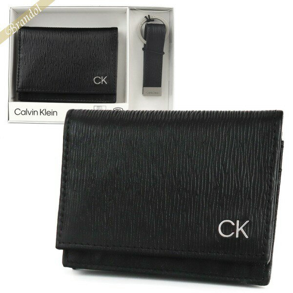 カルバンクライン 名刺入れ（メンズ） カルバンクライン Calvin Klein メンズ 名刺入れ レザー キーリングセット ブラック 31CK330017 | コンビニ受取 ブランド