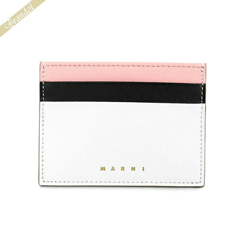 《1200円OFFクーポン対象_23日2時迄》マルニ MARNI レディース カードケース マルチカラー レザー カード入れ ホワイト×ライトピンク PFMOQ04U23 LV520 Z329I | コンビニ受取 ブランド