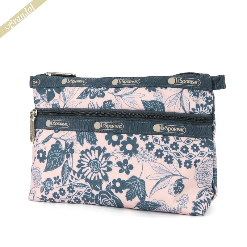 レスポートサック LeSportsac ポーチ COSMETIC CLUTCH ボタニカル柄 ピンク×ブルー 7105 E483 コンビニ受取 ブランド