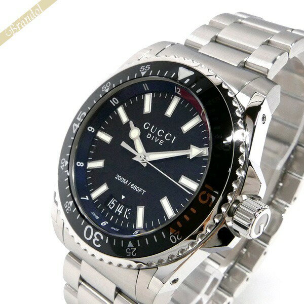 グッチ 腕時計（メンズ） グッチ GUCCI メンズ腕時計 DIVE ダイブ 45mm ブラック×シルバー YA136212 | ブランド
