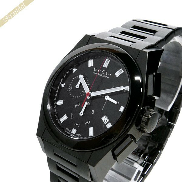 グッチ 腕時計（メンズ） グッチ GUCCI メンズ腕時計 パンテオン PANTHEON クロノグラフ 42mm オールブラック YA115237 | ブランド