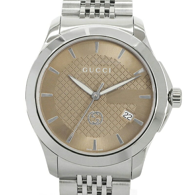 グッチ GUCCI 腕時計 メンズ Gタイムレス G-Timeless 38mm ブラウン×シルバー YA12...