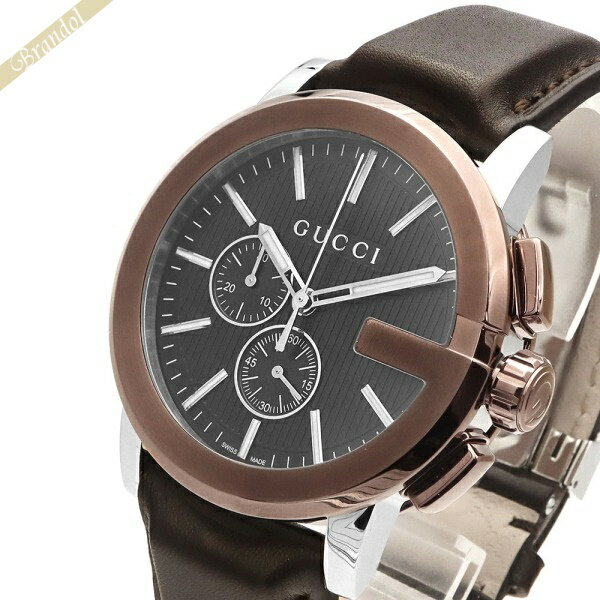 グッチ GUCCI メンズ腕時計 Gクロノ G-Chrono クロノグラフ 44mm ブラック×ブラウン YA101202 | ブランド