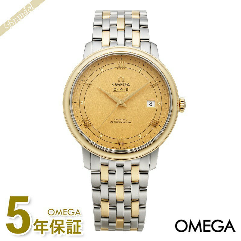 オメガ デ・ビル 腕時計（メンズ） オメガ OMEGA メンズ メンズ腕時計 De Ville Prestige デ・ヴィル プレステージ 39.5mm コーアクシャル自動巻き イエローゴールド×シルバー 424.20.40.20.08.001 | ブランド