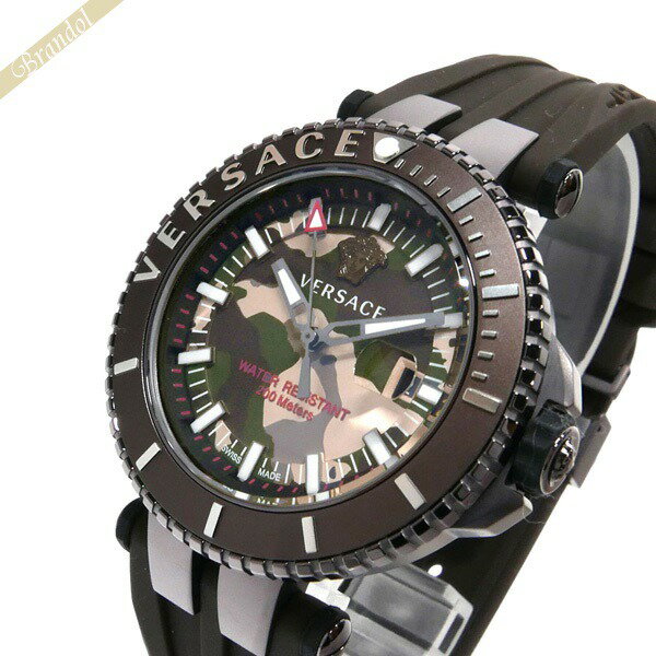 ヴェルサーチ 腕時計（メンズ） ヴェルサーチェ VERSACE メンズ腕時計 Vレース ダイバー カモフラージュ柄 46mm グリーン×ブラウン VAK06 0016 | ブランド