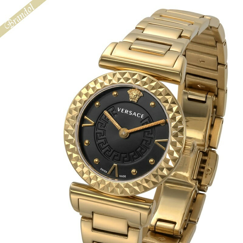 ヴェルサーチェ VERSACE レディース腕時計 ミニ ヴァニティ 27mm ブラック×ゴールド VEAA00518 ブランド