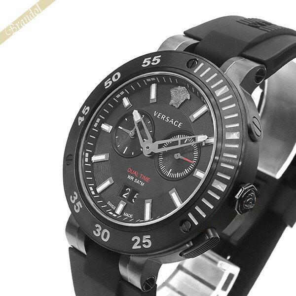 ヴェルサーチ 腕時計（メンズ） ヴェルサーチェ VERSACE メンズ腕時計 Vエクストリーム デュアルタイム 46mm ブラック VECN00219 | ブランド