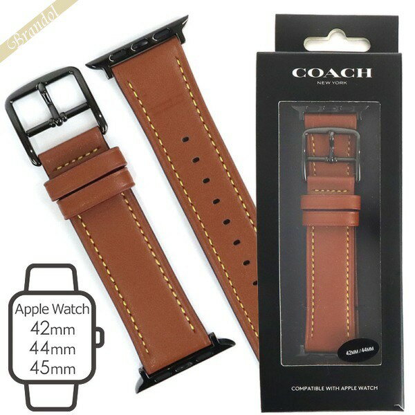 《500円OFFクーポン対象_10日19時迄》コーチ COACH アップルウォッチ用バンド 替えベルト レザーベルト 42mm/44mm対応 ブラウン 14700084 | コンビニ受取