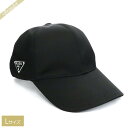 プラダ PRADA レディース・メンズ 帽子 サイド 三角ロゴ ベースボールキャップ Lサイズ ブラック 1HC274 2DMI F0002 L | ブランド