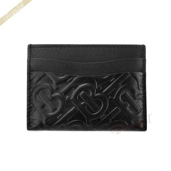 バーバリー BURBERRY カードケース メンズ レディース TBモノグラム 型押しレザー ブラック 8010261 | コンビニ受取 ブランド【最大4400円クーポン 2/7 23:59迄】