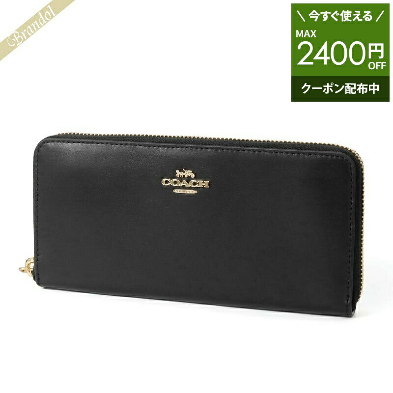 《クーポンで1200円OFF_23日24時迄》コーチ COACH 財布 レディース ラウンドファスナー長財布 レザー ブラック 73738 GDBLK | コンビニ受取 ブランド