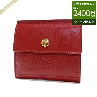 《クーポンで600円OFF_23日24時迄》イルビゾンテ IL BISONTE 財布 メンズ・レディース 二つ折り財布 本革 Wホック レザー ルビーレッド C0910 245 | コンビニ受取 ブランド