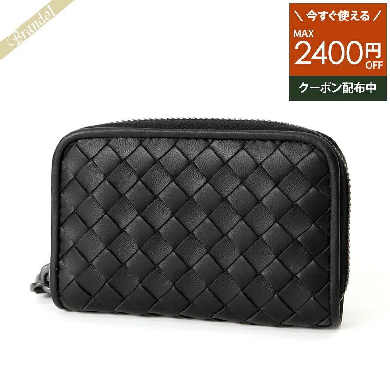 《2400円OFFクーポン対象_4日23時迄》ボッテガヴェネタ BOTTEGA VENETA 財布 メンズ・レディース 小銭入れ イントレチャート 革編み ラムレザー コインケース ブラック 114075 V3UN1 1275 | ブランド