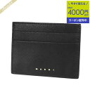 《クーポンで1000円OFF_6日24時迄》マルニ MARNI レディース・メンズ カードケース レザー シンプル クレジットカードケース ブラック PFMOQ...