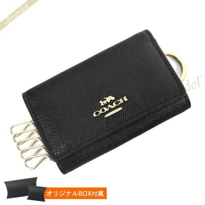 《最大5500円クーポン配布中_5/14 11:59迄》コーチ COACH レディース キーケース シンプル レザー ブラック F76741 IMBLK | コーチアウトレット コンビニ受取 ブランド
