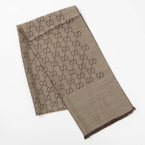 グッチ GUCCI ストール レディース シルク・ウール GG柄 ショール 薄手 ブラウン系 165904 3G646 9664 | コンビニ受取 ブランド