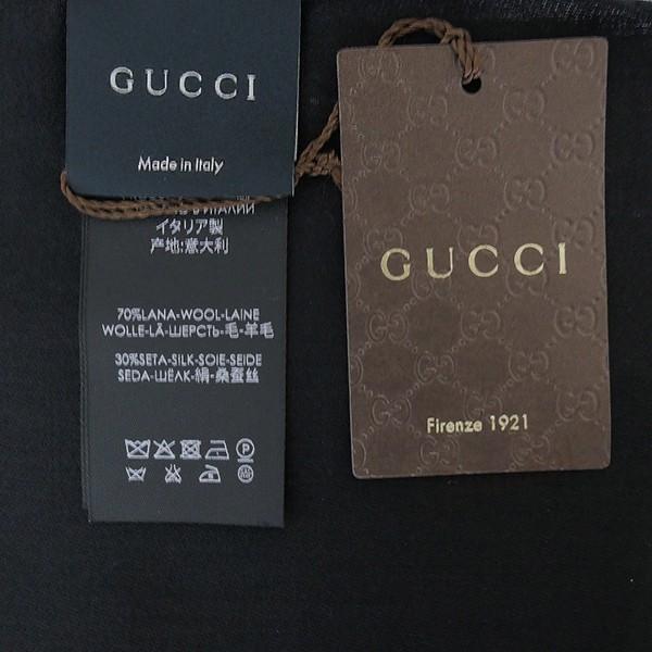 グッチ GUCCI ストール レディース シルク・ウール GG柄 ショール 薄手 ブラック 1...