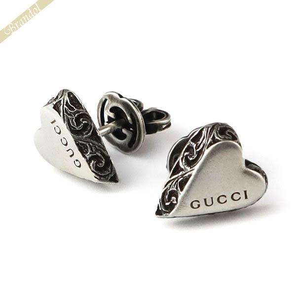 グッチ GUCCI レディース ピアス エングレービング ハート シルバー 678901 J8400 ...