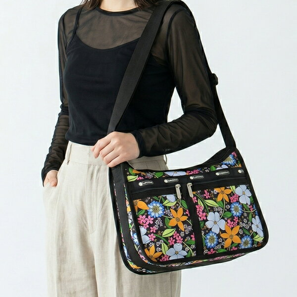 レスポートサック LeSportsac ショルダーバッグ レディース DELUXE EVERYDAY BAG 花柄 マルチカラー ブラック 7507 E833 ブランド
