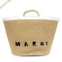 《P3倍_9日11:59迄》マルニ MARNI レディース トートバッグ ロゴ かごバッグ ホワイト×ナチュラル BMMP0069Q0 P3860 Z0T01 ...