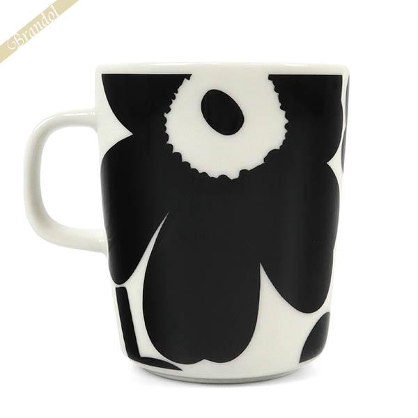 マリメッコ marimekko マグカップ Pieni Unikko ピエニ ウニッコ フラワー 花柄 250ml ホワイト×ブラック 70741 190 | コンビニ受取 ブランド