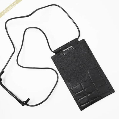《最大5500円クーポン配布中_5/14 11:59迄》メゾンマルジェラ Maison Margiela メンズ・レディース ショルダーバッグ 型押し レザー スマホショルダー ブラック SA2VZ0001 P5490 T8013 | ブランド