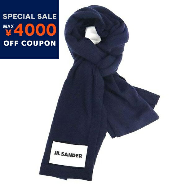 《最大4000円クーポン_6/2 11:59迄》ジルサンダープラス Jil Sander+ レディース・メンズ マフラー カシミア100% ニット スカーフ ネイビー JSCT764009 WTY10008 410 | ブランド
