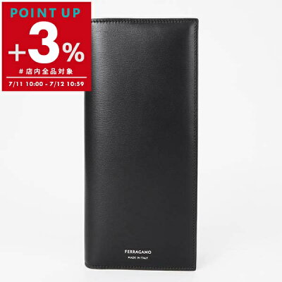 フェラガモ Ferragamo 財布 メンズ 長財布 レザー ブラック 661331 770106 NERO | ブランド【ポイント3倍_7/12 10:59迄】