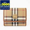 バーバリー BURBERRY 財布 レディース 二つ折り財布 バーバリーチェック スモール フォールディングウォレット ベージュ系×ライトブラウン 807041...