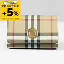 バーバリー BURBERRY 財布 レディース メンズ 三つ折り財布 バーバリーチェック スモール フォールディングウォレット ベージュ×ライトブラウン 807...