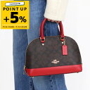 コーチ COACH ショルダーバッグ レディース シグネチャー Sierra サッチェル 2way ミニボストンバッグ ドーム型 ブラウン×レッド F27583...