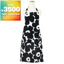 マリメッコ marimekko エプロン ウニッコ Unikko フラワー 花柄 ホワイト×ブラック 064161 190 | コンビニ受取 ブランド【最大35...