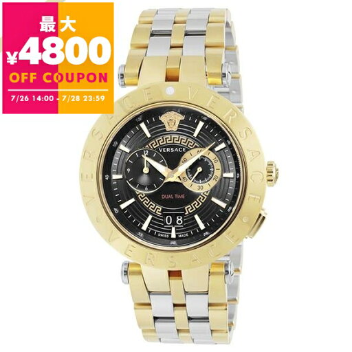 ヴェルサーチェ VERSACE 腕時計 メンズ Vレース デュアルタイム 46mm ブラック×ゴールド×シルバー VEBV00519 | ブランド【最大4800円クーポン7/28 23:59迄】 ヴェルサーチェ VERSACE 腕時計 メンズ Vレース デュアルタイム 46mm ブラック×ゴールド×シルバー VEBV00519 | ブランド【最大4800円クーポン7/28 23:59迄】