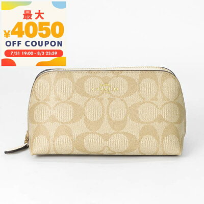 コーチ COACH ポーチ シグネチャー コスメポーチ ライトベージュ×アイボリー F53385 IMDQC | コーチアウトレット コンビニ受取 ブランド【最大4050円クーポン8/3 23:59迄】