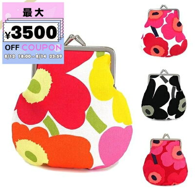 マリメッコ marimekko 財布 レディース 小銭入れ ウニッコ Unikko 花柄 がま口 コインケース ホワイト×レッド系 020310 001 | 無料メール便 ブランド【最大3500円クーポン8/14 23:59迄】