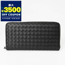 ボッテガヴェネタ BOTTEGA VENETA 財布 メンズ レディース ラウンドファスナー 長財布 イントレチャート 革編み レザー ブラック 510643 ...