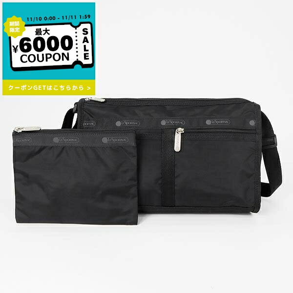 レスポートサック LeSportsac ショルダーバッグ レディース DELUXE SHOULDER SATCHEL 無地 ブラック 7519 5982 | コンビニ受取 ブランド【最大6000円クーポン 11/11 1:59迄】のサムネイル