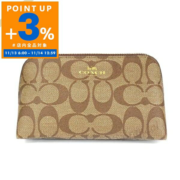 コーチ COACH ポーチ シグネチャー コスメポーチ ベージュ×ライトブラウン F53385 IME74 | コーチアウトレット コンビニ受取 ブランド【全品ポイント3倍 11/14 12:59迄】のサムネイル