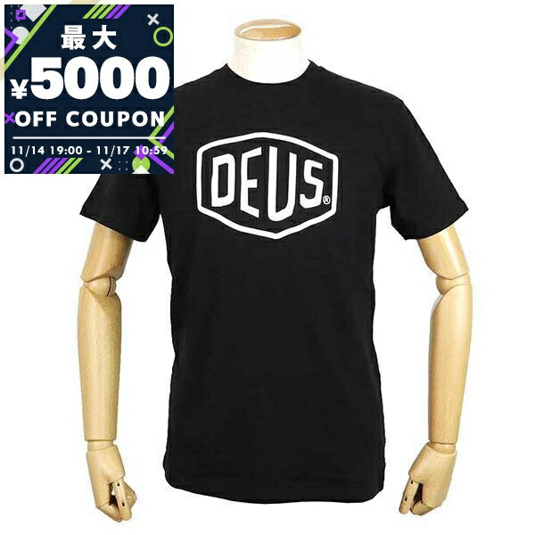 デウス・エクス・マキナ Deus Ex Machina Tシャツ メンズ 半袖 ロゴ ［Sサイズ/Mサイズ/Lサイズ］ ブラック T-DMW41808E BLACK | コンビニ受取 ブランド【最大5000円クーポン 11/17 10:59迄】