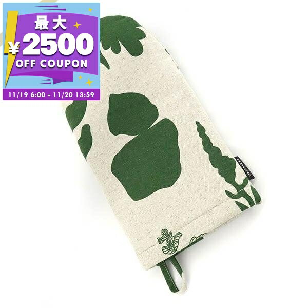 マリメッコ marimekko ミトン エロクーン ヴァルヨット オーブンミット ナチュラル×グリーン 071477 36..