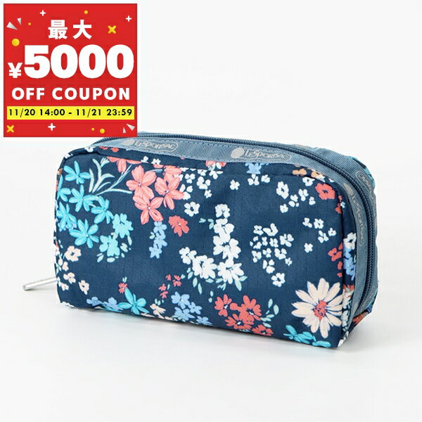 レスポートサック LeSportsac ポーチ レディース RECTANGULAR COSMETIC コスメポーチ 花柄 ブルー系 6511 E718 | ブランド【最大5000円クーポン 11/21 23:59迄】