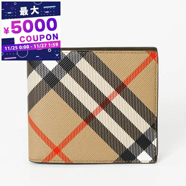 バーバリー BURBERRY 財布 メンズ 二つ折り財布 バーバリーチェック ベージュ系 8095046 | ブランド【..