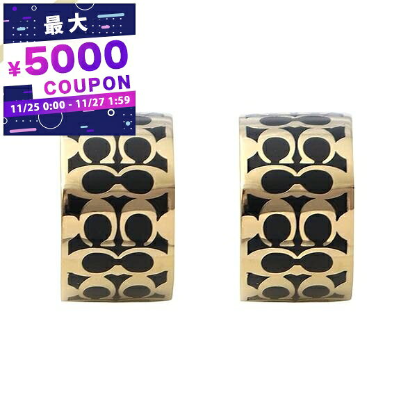 楽天海外ブランド専門店 Brandolコーチ COACH ピアス レディース シグネチャー フープ ゴールド×ブラック C7770 GDBLK | コンビニ受取 ブランド【最大5000円クーポン 11/27 1:59迄】