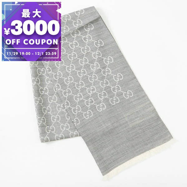 グッチ GUCCI ストール レディース シルク・ウール GG柄 ショール 薄手 グレー 165904 3G646 1400 | コンビニ受取 ブランド【最大3000円クーポン 12/1 23:59迄】
