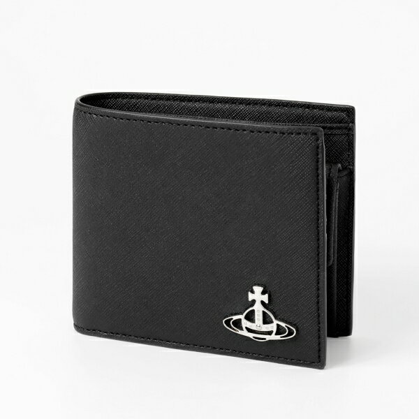 ヴィヴィアンウエストウッド Vivienne Westwood 二つ折り財布 メンズ サフィアーノレザー ブラック 51010016U S000B N401 | ブランド【最大4000円クーポン 5/11 23:59迄】
