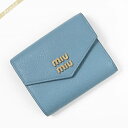 ミュウミュウ 財布（レディース） MIU MIU ミュウミュウ 折り財布 レザー スクエアウォレット ブルー系 5MH040 2DT7 F0637