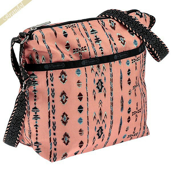 《クーポン配布中_18日23:59迄》レスポートサック ショルダーバッグ LeSportsac SMALL CLEO CROSSBODY HOBO ネイティブ柄 ピンク×ブラック 7562 E300