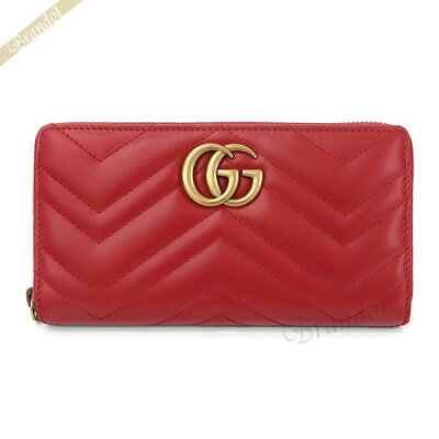 《最大4000円クーポン_6/11 23:59まで》グッチ 長財布 GUCCI レディース ラウンドファスナー GG マーモント レザー レッド 443123 DTD1T 6433 【2019年春夏新作】 | ブランド