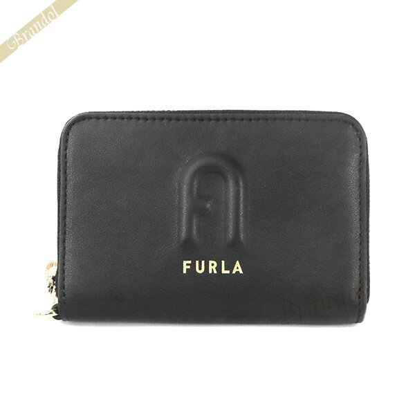 フルラ 二つ折り財布 レディース 《クーポン配布中_23日13:59迄》フルラ 二つ折り財布 FURLA レディース RITA レザー ラウンドファスナー ブラック PDQ2FRI E35000 O6000 | ブランド