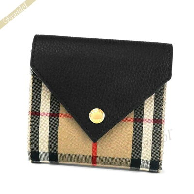 《P5倍&最大5000円クーポン_11日23:59迄》バーバリー 二つ折財布 BURBERRY レディースヴィンテージチェック ベージュ系×ブラック 8026114 | ブランド